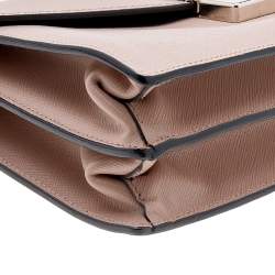 Pre Owned Prada Dusty Pink Saffiano Lux Leather Mini Sound Flap Bag