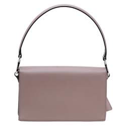 Pre Owned Prada Dusty Pink Saffiano Lux Leather Mini Sound Flap Bag