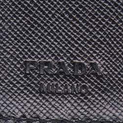 Pre Owned Prada Navy Blue Nylon Trifold Wallet