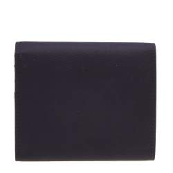 Pre Owned Prada Navy Blue Nylon Trifold Wallet