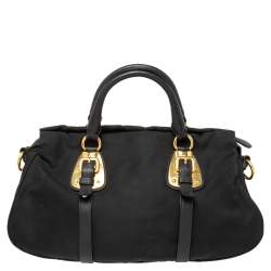 Pre Owned Prada Black Tessuto Nylon Satchel Bag