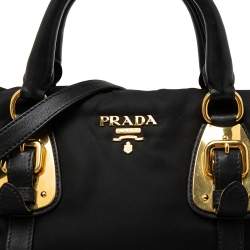 Pre Owned Prada Black Tessuto Nylon Satchel Bag