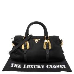 Pre Owned Prada Black Tessuto Nylon Satchel Bag