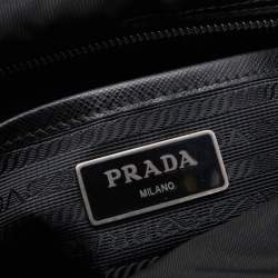 Pre Owned Prada Black Nylon Studded Messenger Bag