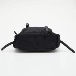 Pre Owned Prada Black Nylon Studded Messenger Bag