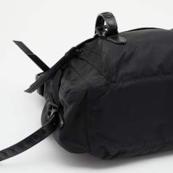 Pre Owned Prada Black Nylon Studded Messenger Bag