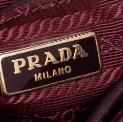 Prada Burgundy Quilted Satin Flap Chain Shoulder Bag