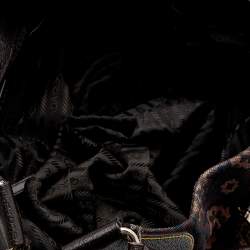 Pre Owned Prada Brown Printed Canvas and Leather Hobo