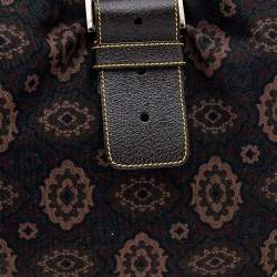 Pre Owned Prada Brown Printed Canvas and Leather Hobo