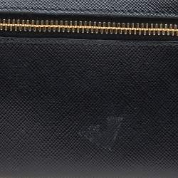 Pre Owned Prada Black Saffiano Fiocco Leather Bow Continental Wallet