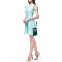 Pre Owned Prada Green Saffiano Lux Leather Phone Holder Crossbody Bag