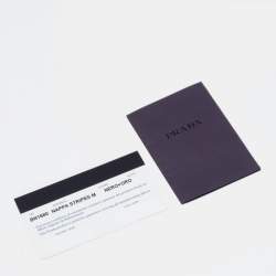 Pre Owned Prada Black/Metallic Gold Leather Stripe Tote