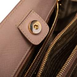 Pre Owned Prada Beige Saffiano Leather Medium Galleria Tote