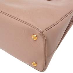 Pre Owned Prada Beige Saffiano Leather Medium Galleria Tote