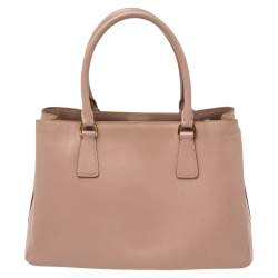 Pre Owned Prada Beige Saffiano Leather Medium Galleria Tote