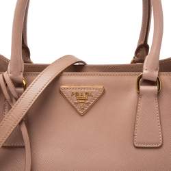 Pre Owned Prada Beige Saffiano Leather Medium Galleria Tote