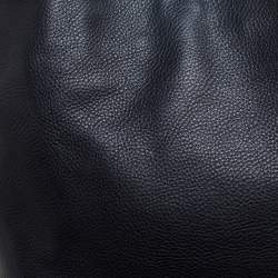 Pre Owned Prada Black Vitello Daino Leather Logo Shoulder Bag