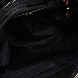 Pre Owned Prada Black Saffiano Lux Leather Medium Galleria Double Zip Tote
