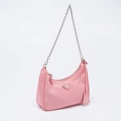 Pre Owned Prada Pink Nylon Re-Edition 2005 Shoulder Bag