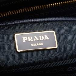 Pre Owned Prada Navy Blue Saffiano Leather Large Double Zip Tote