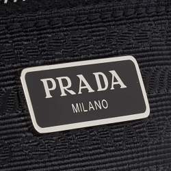 Pre Owned Prada Black Saffiano Leather And Nylon Flap Shoulder Bag
