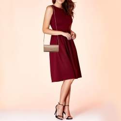 Pre Owned Prada Beige Saffiano Leather Wallet on Chain