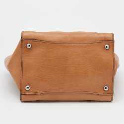 Pre Owned Prada Tan Leather Twin Pocket Double Handle Tote