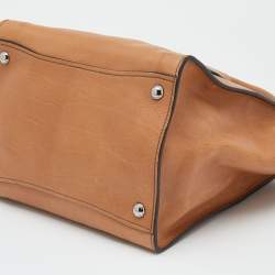 Pre Owned Prada Tan Leather Twin Pocket Double Handle Tote