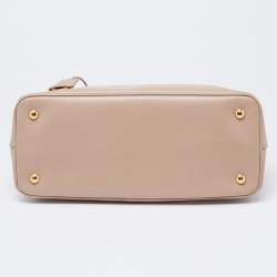 Pre Owned Prada Beige Saffiano Lux Leather Small Tote