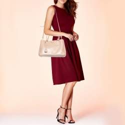 Pre Owned Prada Beige Saffiano Lux Leather Small Tote