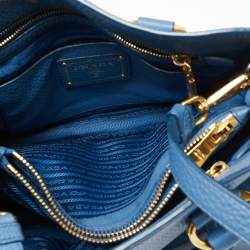 Pre Owned Prada Blue Vitello Daino Leather Tote