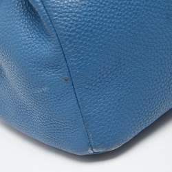 Pre Owned Prada Blue Vitello Daino Leather Tote