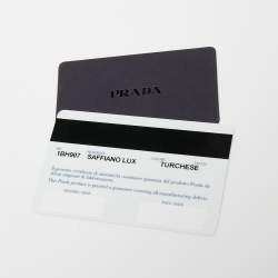 Pre Owned Prada Turquoise Saffiano Lux Leather Nano Double Zip Tote