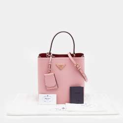 Pre Owned Prada Pink Saffiano Leather Panier Top Handle Bag