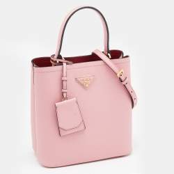 Pre Owned Prada Pink Saffiano Leather Panier Top Handle Bag