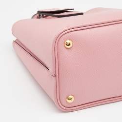 Pre Owned Prada Pink Saffiano Leather Panier Top Handle Bag