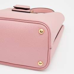 Pre Owned Prada Pink Saffiano Leather Panier Top Handle Bag