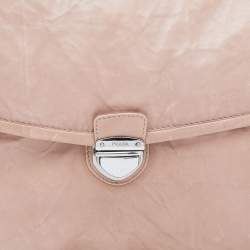 Pre Owned Prada Beige Nappa Leather Antique Flap Clutch