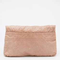 Pre Owned Prada Beige Nappa Leather Antique Flap Clutch