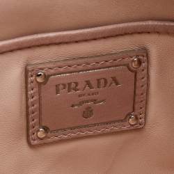 Pre Owned Prada Beige Nappa Leather Antique Flap Clutch