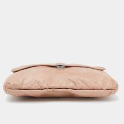 Pre Owned Prada Beige Nappa Leather Antique Flap Clutch