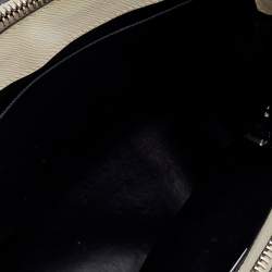 Pre Owned Prada Black/White Saffiano Leather Small Double Zip Tote