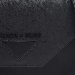 Pre Owned Prada Black Saffiano Leather Mini Envelope Crossbody Bag