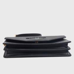 Pre Owned Prada Black Saffiano Leather Mini Envelope Crossbody Bag