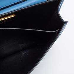 Pre Owned Prada Two Tone Blue Saffiano Leather Cahier Shoulder Bag