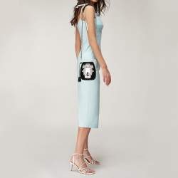 Pre Owned Prada Black Velvet Catwalk Lock Purse Chain Bag