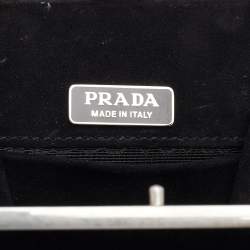 Pre Owned Prada Black Velvet Catwalk Lock Purse Chain Bag