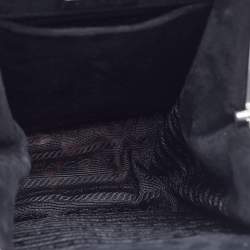 Pre Owned Prada Black Velvet Catwalk Lock Purse Chain Bag