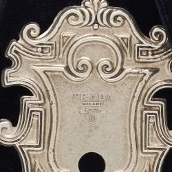 Pre Owned Prada Black Velvet Catwalk Lock Purse Chain Bag