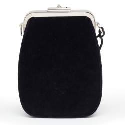 Pre Owned Prada Black Velvet Catwalk Lock Purse Chain Bag